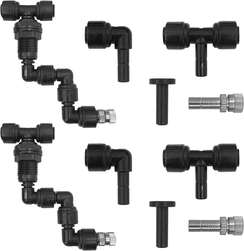 DEELEDM 2 Pack Reptile Mister Nozzles, 1/4'' Reptile Misting Nozzles, Adjustable Reptile Fogger Fine Mist Nozzles for Full Water Coverage, Replacement Micro Spray Nozzles for Reptile Terrarium Tank - Image 1